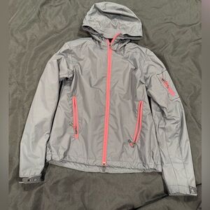 H&M Gray Water Resistant Jacket with Coral/Pink Accents